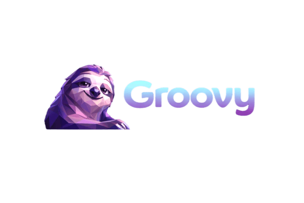 Groovy, the friendly purple sloth mascot